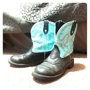 Teal Justin gypsy cowboy boots